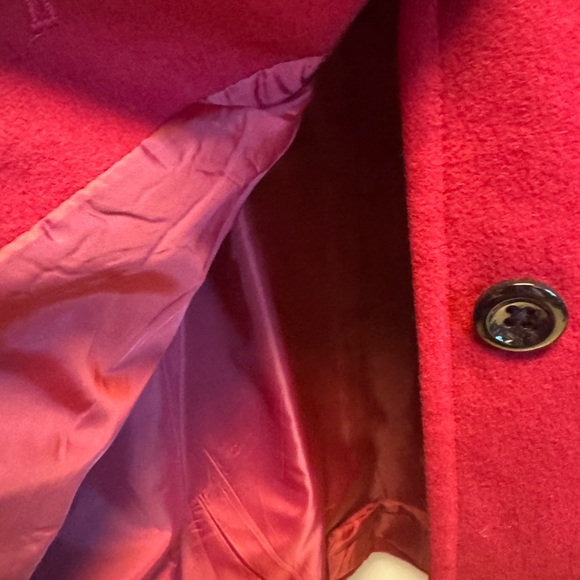 London Fog Women's Vibrant Red Pea‎ Coat - Picture 7 of 10